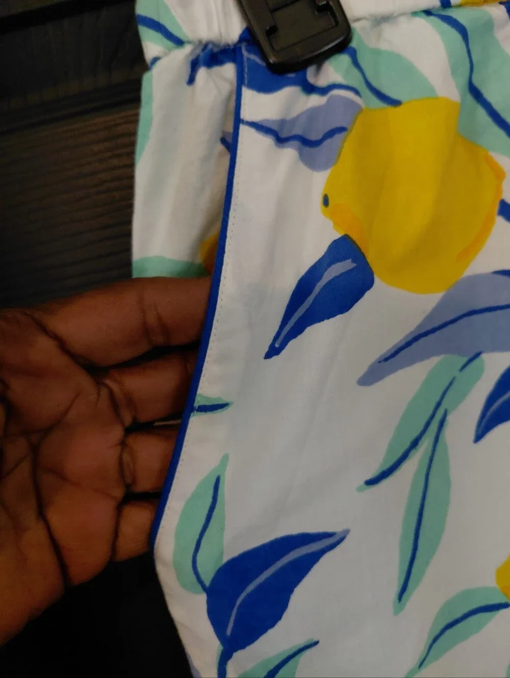 Printfresh Sz. M Lemon Zest 100% Organic Cotton Long PJ Set